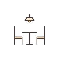 Two Chairs and Table vector concept colored icon