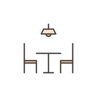 Two Chairs and Table vector concept colored icon