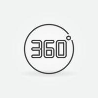 360 degrees in circle vector outline icon or symbol