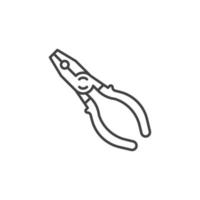 Pliers vector concept icon in outline style