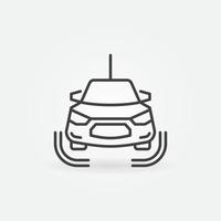 Self-Driving Car vector concept outline icon. Front View