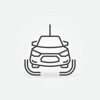 Self-Driving Car vector concept outline icon. Front View