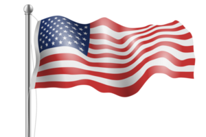 Illustration of american flag waving png