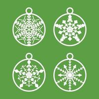 laser cut christmas ball vector set