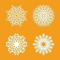 laser cut christmas snow flakes vector set