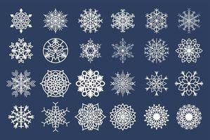 laser cut christmas snow flakes vector set