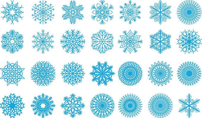 laser cut christmas snow flakes vector set