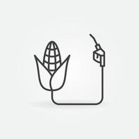 Biofuel made from Corn vector concept line icon or symbol