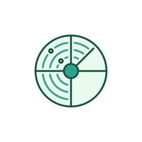 HUD Radar vector round concept green icon