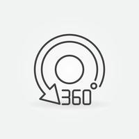 360 degrees arrow rotation linear concept symbol vector