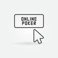 Mouse click on Online Poker button vector outline icon