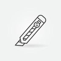 Stationery Knife or Paper Cutter linear vector concept icon