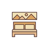 Vector Double Bed concept colored creative icon