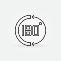 180 grados vector concepto simple icono matemático en estilo de línea delgada