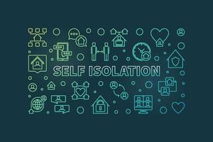 Self Isolation vector concept colored horizontal banner