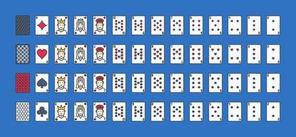 Set of Playing Cards creative vector icons. Full card deck