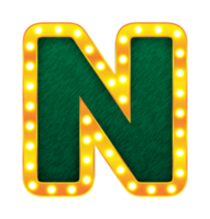 n rétro cinéma ampoule signe alphabet png