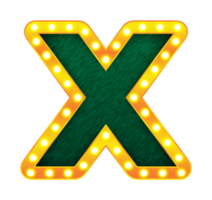 x retro cinema light bulb sign alphabet png