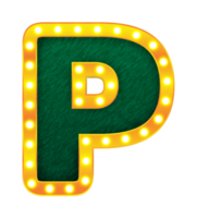 p rétro cinéma ampoule signe alphabet png