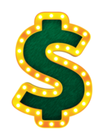 dollar retro cinema light bulb sign alphabet png