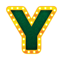 y retro cinema light bulb sign alphabet png