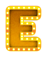 e retro cinema light bulb sign alphabet png