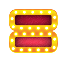 gleiches Retro-Kino-Glühbirnenzeichen-Alphabet png