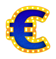 euro rétro cinéma ampoule signe alphabet png