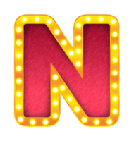 n rétro cinéma ampoule signe alphabet png