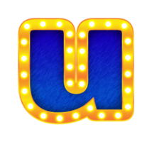 u retro cinema light bulb sign alphabet png