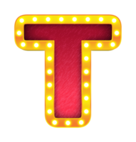 t retro cinema light bulb sign alphabet png