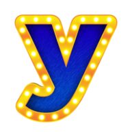 y retro cinema light bulb sign alphabet png