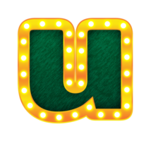 u retro cinema light bulb sign alphabet png