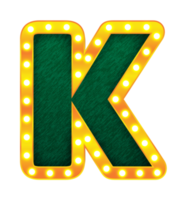 k retro cinema light bulb sign alphabet png