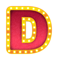 d rétro cinéma ampoule signe alphabet png