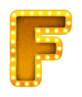 f rétro cinéma ampoule signe alphabet png