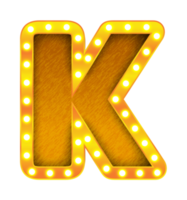 k retro cinema light bulb sign alphabet png