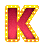 k retro cinema light bulb sign alphabet png