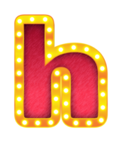 h retro cinema light bulb sign alphabet png