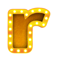 r rétro cinéma ampoule signe alphabet png