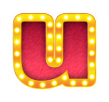 u retro cinema light bulb sign alphabet png