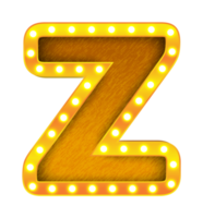 z retro cine bombilla signo alfabeto png