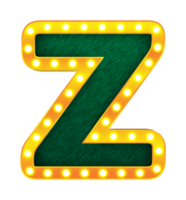 z retro cinema light bulb sign alphabet png