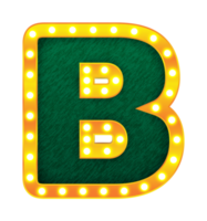 b retro cinema light bulb sign alphabet png