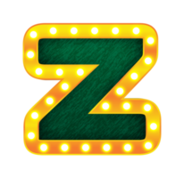 z retro cinema light bulb sign alphabet png