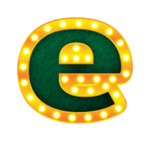 e retro cinema light bulb sign alphabet png