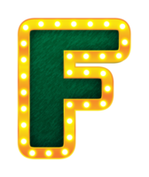 f retro kino glühbirne zeichen alphabet png