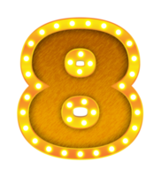 8 Retro-Kino-Glühbirne Zeichen Alphabet png