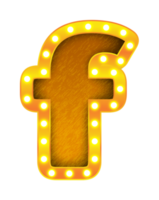 f rétro cinéma ampoule signe alphabet png