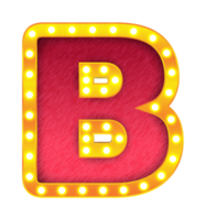 b retro cinema light bulb sign alphabet png